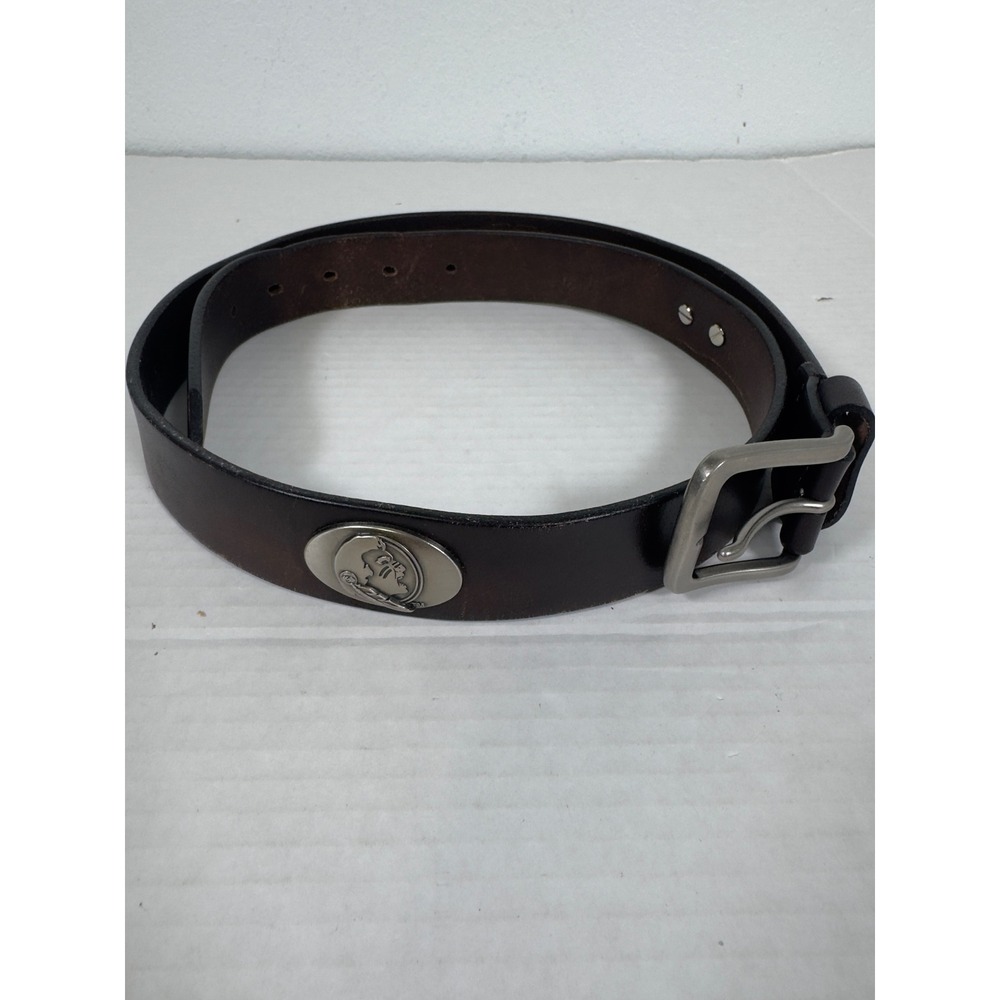 Zep-Pro FSU Seminoles Leather Belt Mens 36 Brown Concho NCAA‎ Florida State